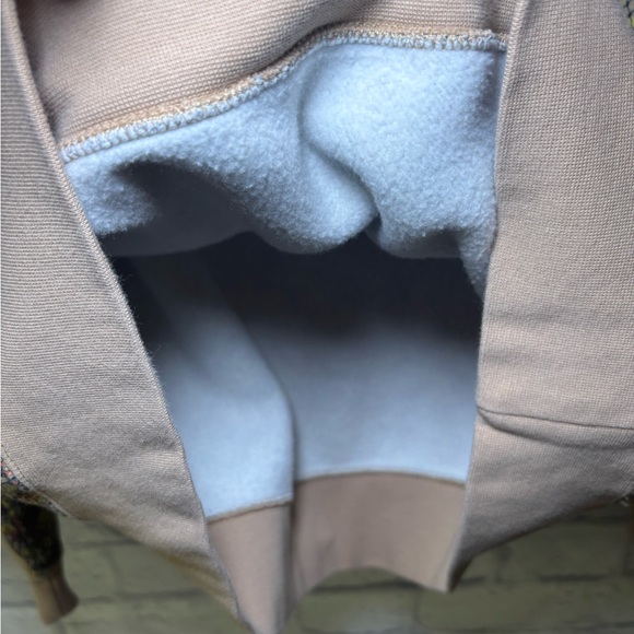 Nike Floral Hoodie Sweatshirt Sportswear Club Fleece Pullover Tan Mens Large - Picture 8 of 13